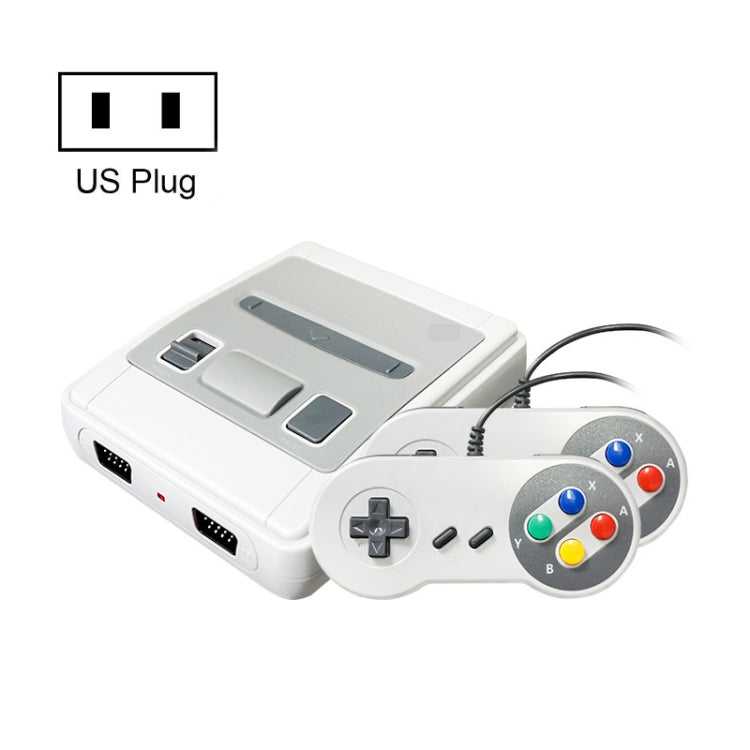 Mini 8-bit TV game console with US plug and gray controller, white console and gamepad