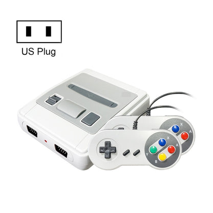 Mini 8-bit TV game console with US plug and gray controller, white console and gamepad