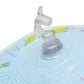 Inflatable globe map ball valve and pump connection with printed map detail