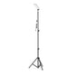 Tall adjustable tripod camping lamp with white light panel and hanging cord