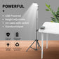 Portable adjustable tripod light with white panel head and power cable