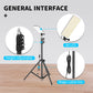 Adjustable tripod LED work lamp with white panel and hanging power cord