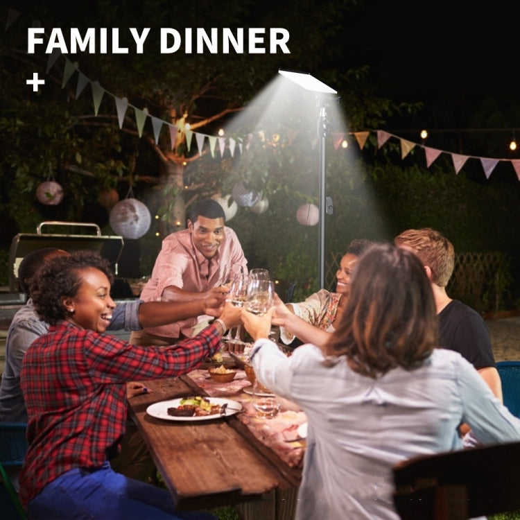 Portable tripod outdoor lamp with white panel head for outdoor gatherings