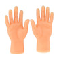 Pair of orange silicone cat massage gloves with five finger cots, front view