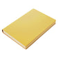 A5 soft leather notebook with yellow cover and thick stitched binding