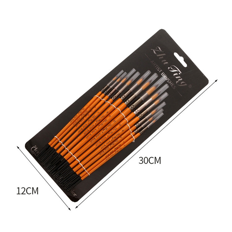 Watercolor hook-and-line brush set in black blister packaging with orange handles