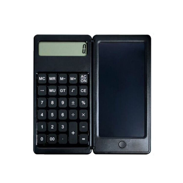 Folding LCD writing calculator board with numeric keypad and dark case