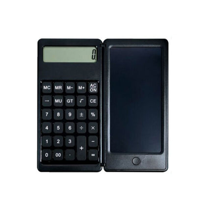Folding LCD writing calculator board with numeric keypad and dark case