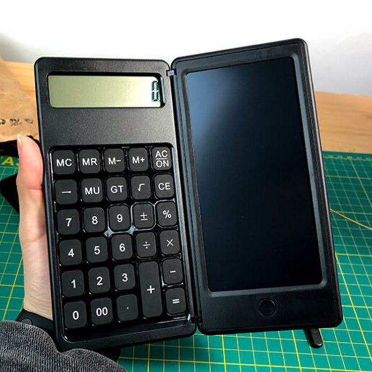Portable folding LCD writing board with keypad and blank writing screen