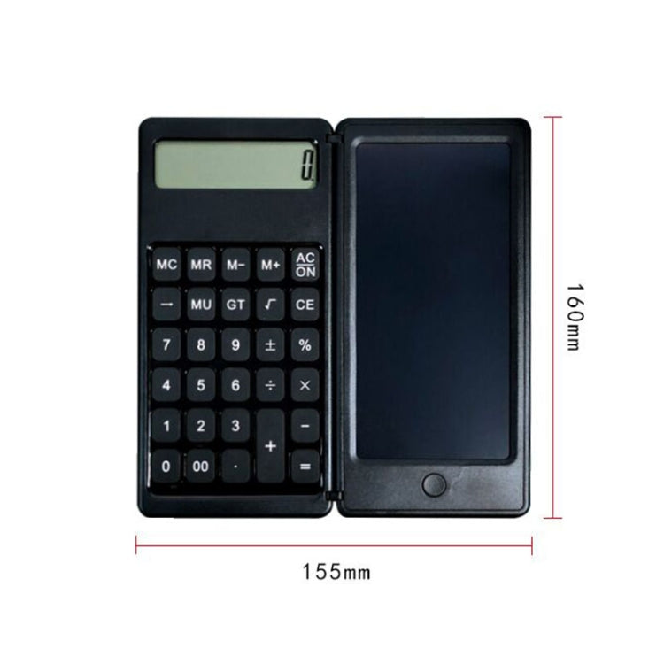 Portable folding LCD writing board with keypad, blank screen, dark case