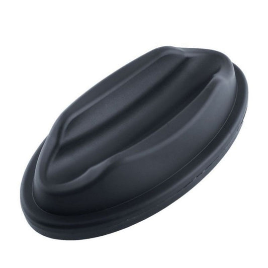 Black front wheel fixing platform mat accessory, oval rubber pad with raised edges