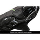 Bottom view of black cycling shoe cover with textured grip and strap for closure