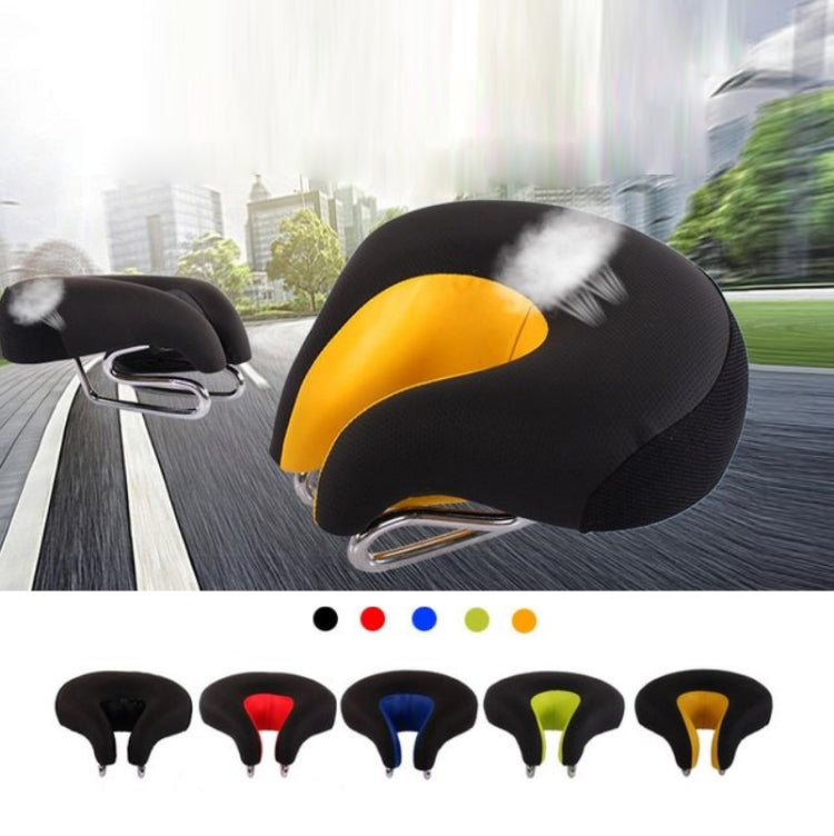 Bicycle saddle with black padding and yellow center insert, chrome rails