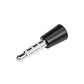 3.5mm audio jack connector adapter with black housing, silver
