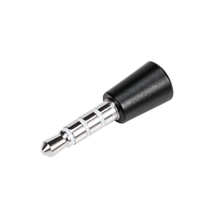 3.5mm audio jack connector adapter with black housing, silver
