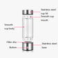 Portable water cup parts: stainless lid, smooth cup body, filter disc, button, stainless base