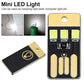 Black USB LED light keychain card with three SMD LEDs and gold circuit accents