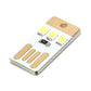 USB LED keychain light board with 3 white LEDs on a compact black-and-gold card