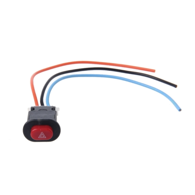 Hazard light switch with red triangle rocker and wire leads
