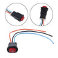 Hazard light switch with red triangle button and black connector details