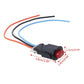 Hazard light switch with red triangle button, wire leads; 3.8 x 2.4 x 1.5 cm