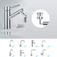 Chrome faucet with rotating two-section filter cartridge shown in inset