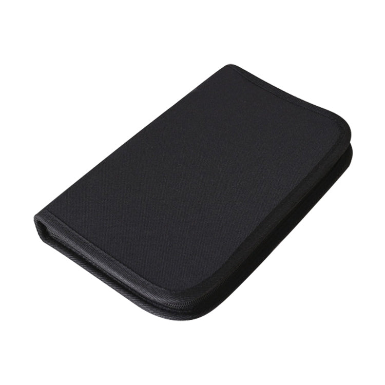 Black zippered guitar maintenance case with rounded edge for string changing tools