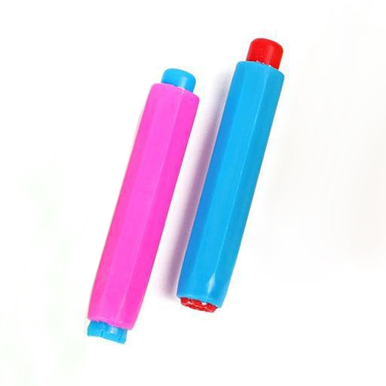 Dustless chalk sticks, pink and blue with colored end caps