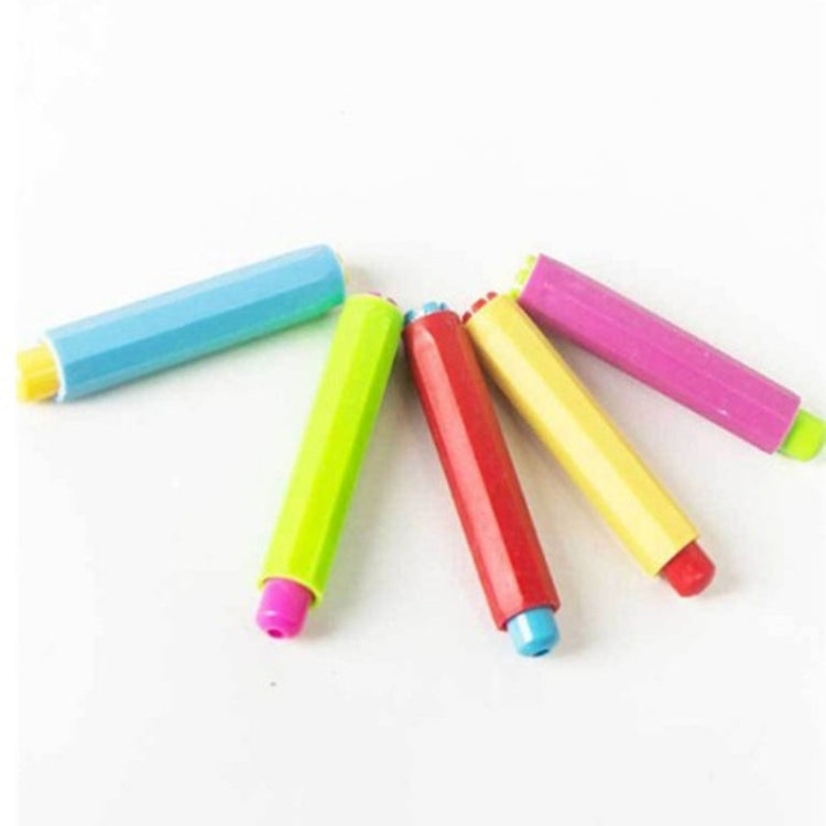 Assorted dustless chalk sticks in bright colors laid out