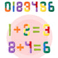 Plastic pipe building blocks arranged into number-like shapes with multicolor tubes