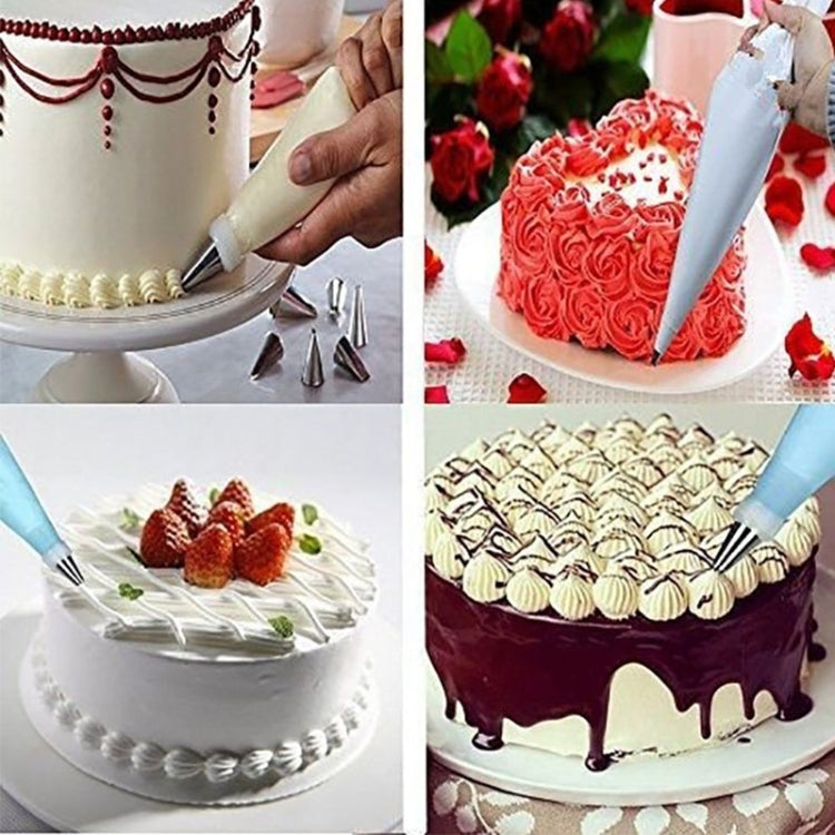 Cake decorating nozzle set used on cakes with different piping styles and colors