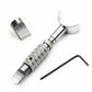Rotary leather carving knife with knurled grip and included hex wrench for setup