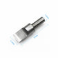 Rotary leather carving knife blade head with measured dimensions, shown side view