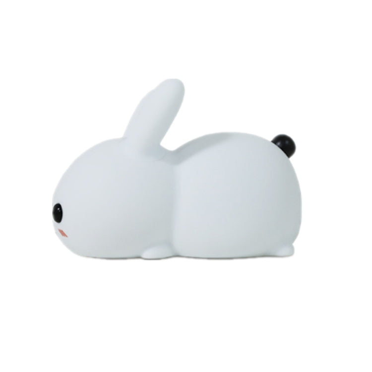 White rabbit-shaped LED night light with rounded body and small ear details
