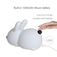 Gray rabbit LED night light with USB cable, touch top control