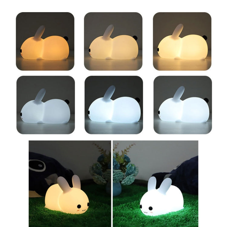 Rabbit LED night light in warm yellow and cool white glow options