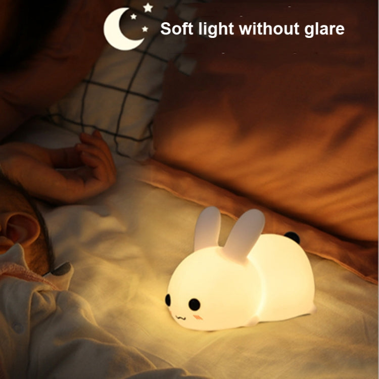 Rabbit LED night light with soft warm glow for bedside use