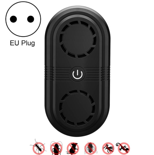 Black dual-horn electronic insect repellent plug-in device, EU plug