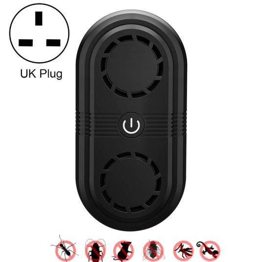 Black dual-horn electronic insect repellent plug-in device, UK plug