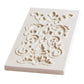 Rectangular floral scroll silicone mold with raised bouquet-like border medallion