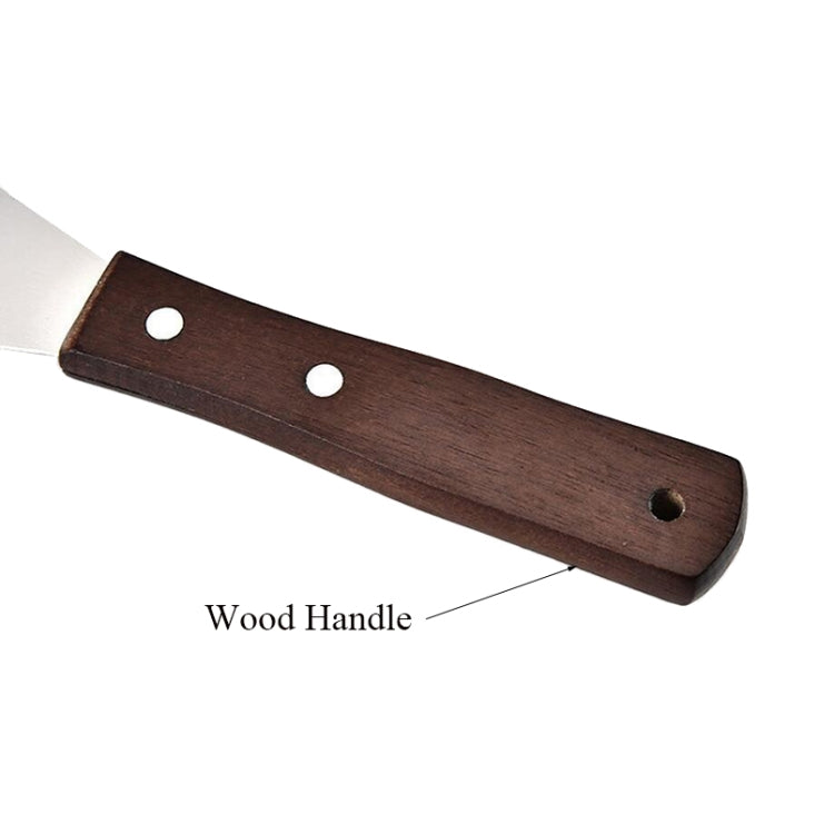 Wood handle stainless steel icing knife spatula with two round holes on handle