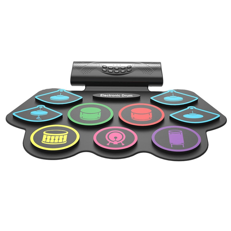 Portable electronic drum pad set with touch drum pads and compact controller bar