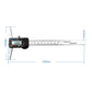 Digital depth gauge caliper showing LCD measurement along stainless scale, black housing