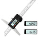 Stainless digital caliper depth gauge with LCD reading and inch/mm measurement scales