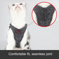 Cat chest harness with leash, dark gray seamless joint detail on harness