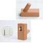 Light wood wall hook with rounded peg with mounting screws and adhesive pads