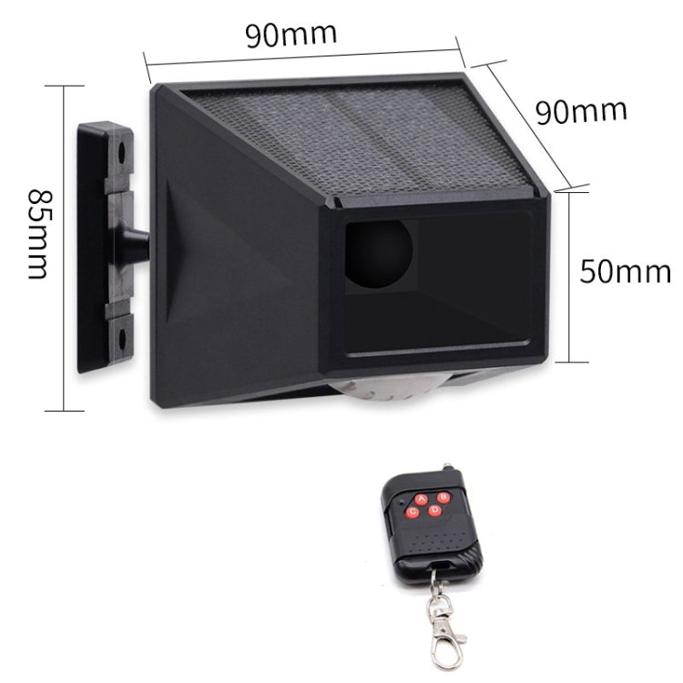Wall-mounted solar alarm light with wireless remote control key fob