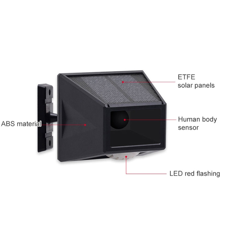 Solar motion alarm light with built-in human body sensor and red LED flash