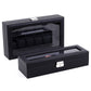 Woven-texture PU leather watch display box with clear top window and clasp