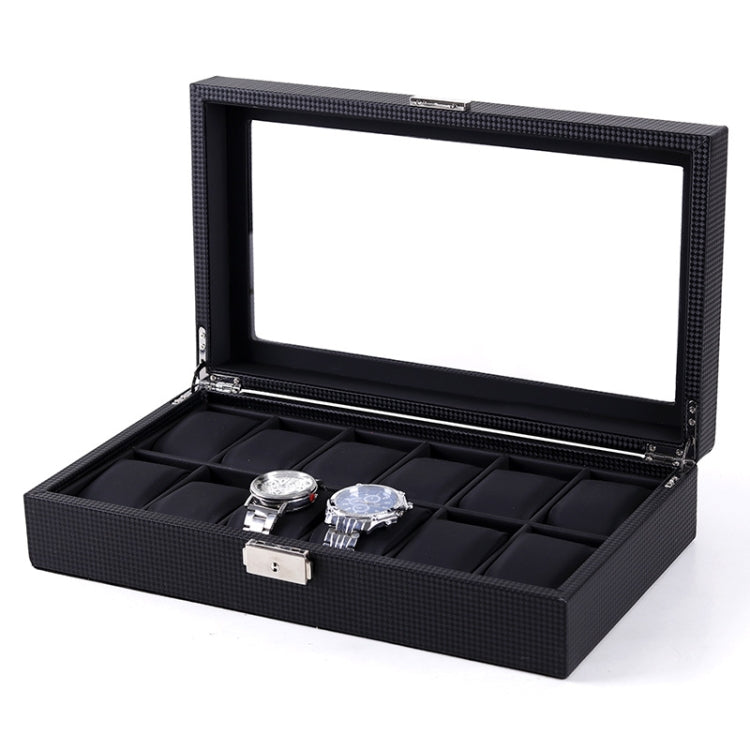 Woven PU leather watch jewelry box with open lid and multi-slot watch cushions